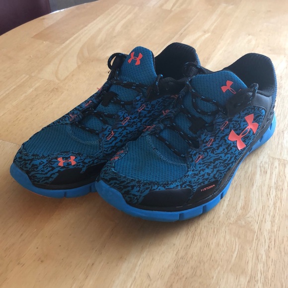 blue and orange under armour shoes